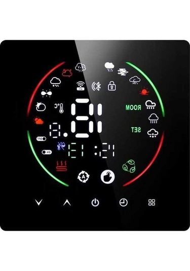 Pazly Akıllı Duvar Termostatı - 8,3x8,3x4 Cm Boyutta Siyah/beyaz, Wifi Destekli, 3a Su Isıtma, Haftalık Programlanabilir, Lcd Ekranlı