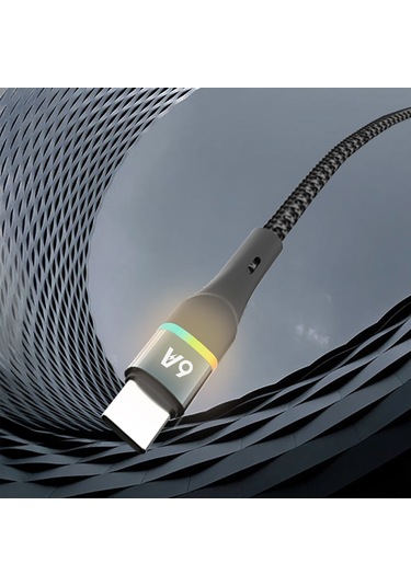 Lenyes Lc520 Usb-a To Type-c 6a Örgü Tasarımlı Hızlı Şarj Özellikli Şarj Kablosu 66w 1m Siyah Siyah