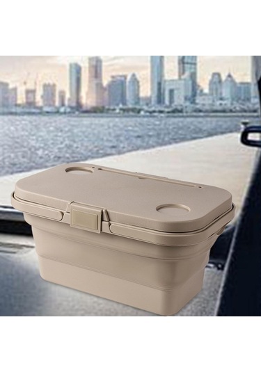 Homyl Katlanabilir Piknik Sepeti Taşınabilir Araba Yıkama Haki