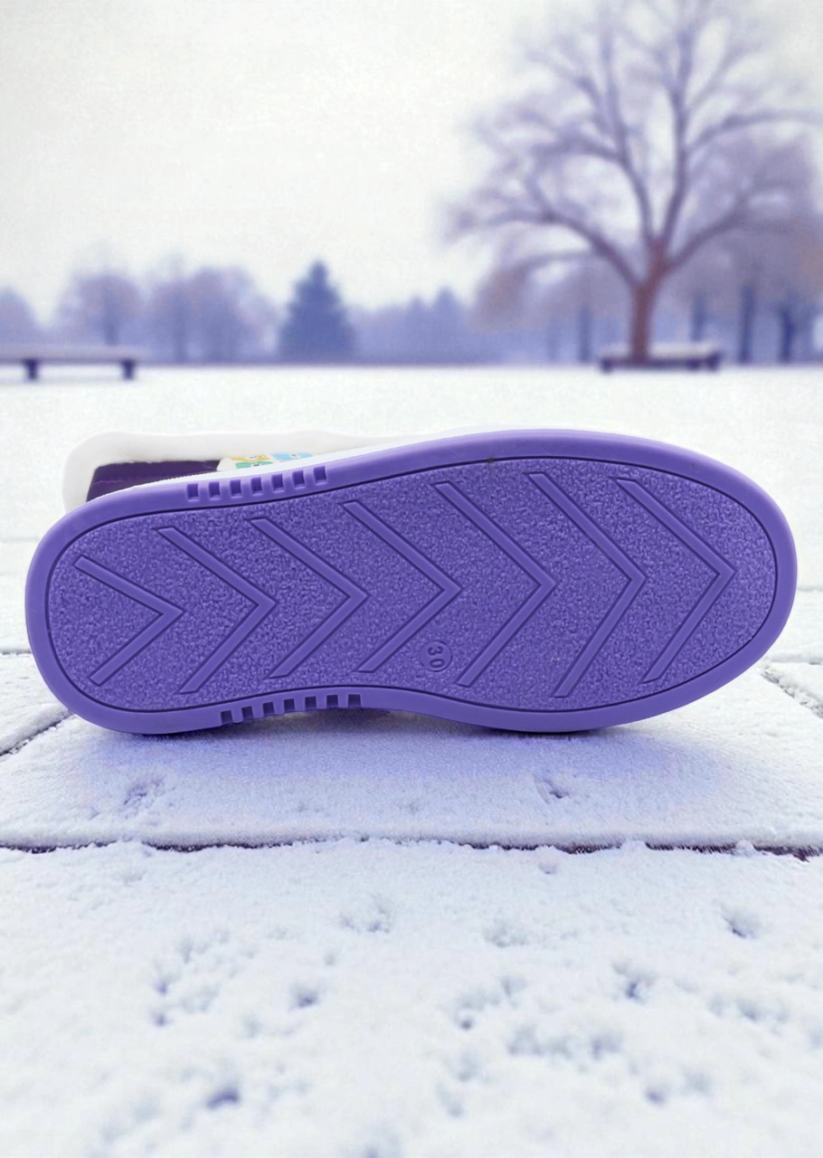 Khayt Astor Sıcak Astar Su Ve Soğuk Dayanıklı Çocuk Kar Botu Mor