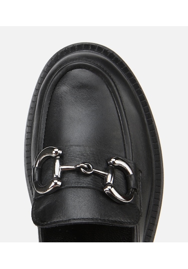 Hotiç Kadın Deri Siyah Tokalı Yüksek Tabanlı Klasik Loafer 01ayh314430a100 01ayh314430a100 Siyah