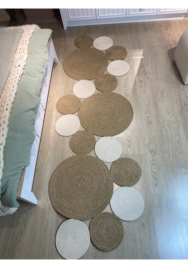 Mavaux Snake Hasır Jüt Bej Yolluk Halı Kilim Krem - Kahverengi