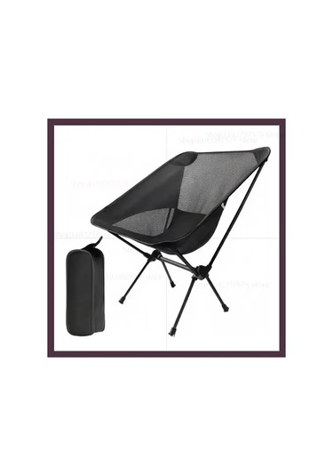 Katlanabilir Açık Sandalye Katlanabilir Kamp Sandalyesi Siyah