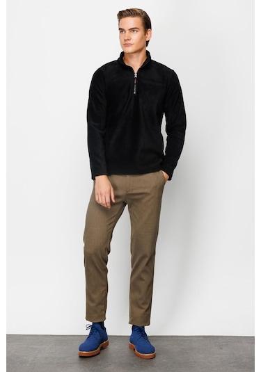 İgs Standart Yarım Fermuar Erkek Polar Siyah