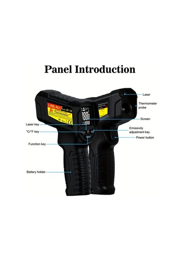 Honeybeeshop Jd-10 Laolau Dijital Kızılötesi Termometre 50 800c 1472f Temassız Sıcaklık Ölçer Endüstriyel Ev Yemekleri Araç Bakımı Barbekü