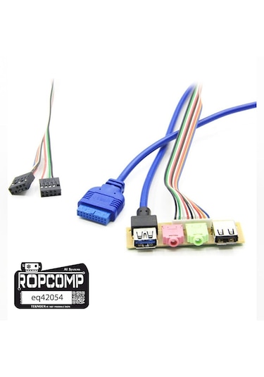 Ropcomp Pc Ön Panel Usb2/3 + 3.5mm Port Kulaklık + Mikrofon Kablo