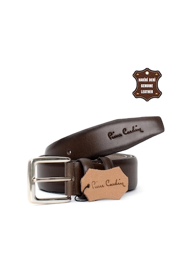 Pierre Cardin Pc351 Erkek 3,5 Cm Hakiki Deri Kemer Kahverengi Koyu-kahverengi Koyu Koyu Kahverengi
