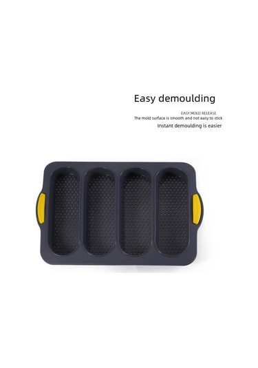 Wezone Mutfak İçin 4 Izgara Silikon Fırın Kalıbı - Yemek Dereceli, Yapışmaz Yüzey, Eşit Isı Dağılımı İle Ekmek Ve Kek Pişirme Aracı Bej + Renkli Çizgili Diğer