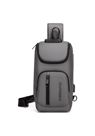 Erkekler İçin Şık Ve Fonksiyonel Tek Omuz Askılı Sırt Çantası Büyük Kapasiteli Oxford Kumaş Messenger Çanta İş Ve Günlük Kullanım İçin Pratik Erkek Çantası Gri