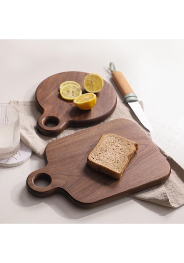 Homyl Ahşap Kesme Tahtası Kolay Saklama Biftek Sebze Peynir Yuvarlak