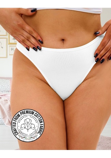 Alya Underwear Kadın Pamuklu Tanga Külot - 2 Siyah, 1 Beyaz, 2 Ten S, M, L, Xl, 2xl - 5 Adet Renkli P02