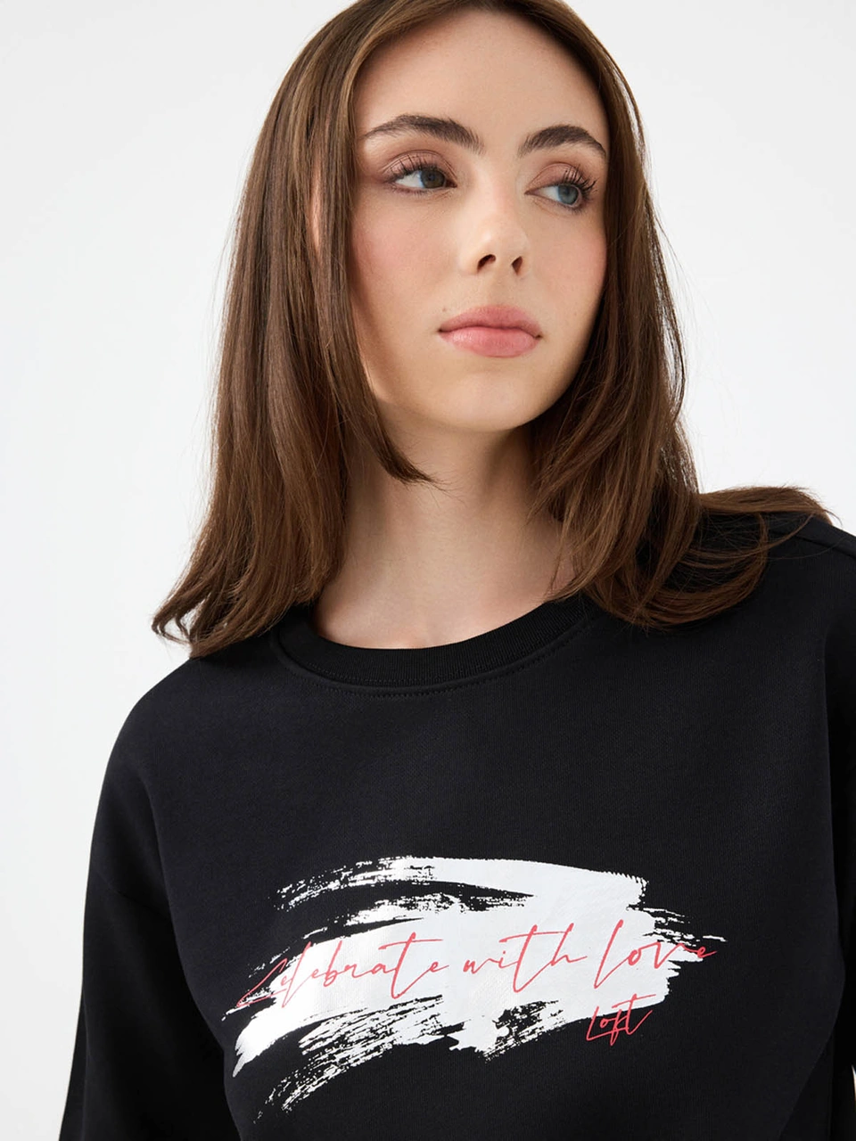 Loft Relax Fit Siyah Kadın Sweatshirt Lf2040696 SiYAH