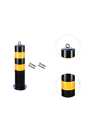 Suntek Metal Güvenlik Direkleri Park Bariyeri Sağlam Yol 50cmx11.4cm Siyah Ve Sarı