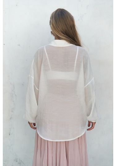 Lyra Oversize Ekru Gömlek ekru