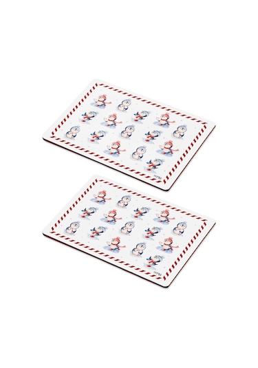 The Mia Penguin Amerikan Servis 30 x 40 Cm 2li Set Çok Renkli
