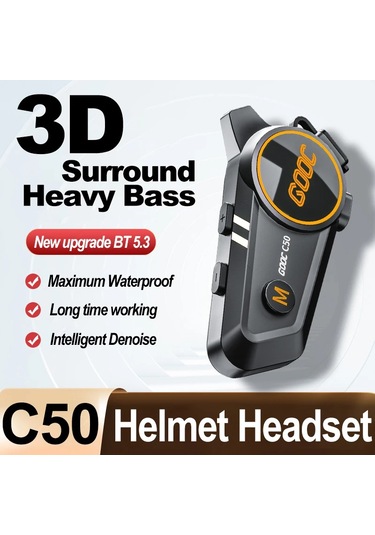 3d Surround Ağır Bas Motosiklet Kask Kulaklık Stereo Bluetooth Eller Serbest Hard Tube Mic