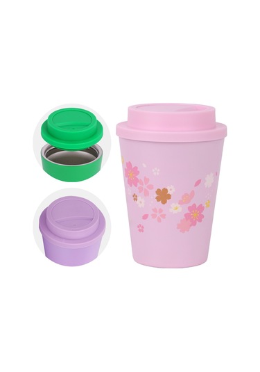 Mini 304 Paslanmaz Çelik Araba Kahve Fincanı Çift İçki Kapağı Sızdırmaz Vakum Kahve Termos Fincanı 0.5 L Açık Pembe