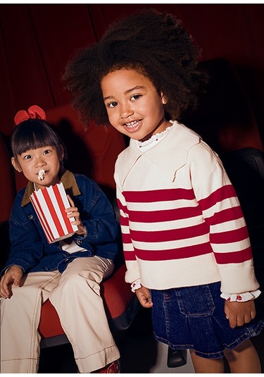 Mayoral Kırmızı Çizgili Kız Çocuk Kazak 4301 Kırmızı