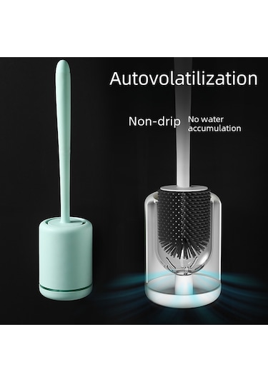 Kosona Duvar Takılı Yeşil Silikon Tuvalet Fırçası Seti - Nordik Tasarım, Su Birikimi Yok, Yumuşak Tüy, Plastik Uç Ve Tabanlı Temizlik Aleti Diğer