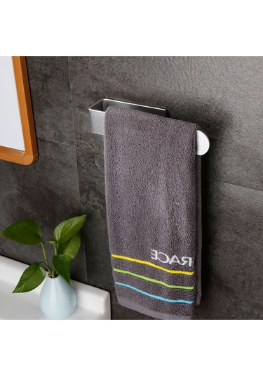 Hfambition Banyo İçin Tek Çubuklu, Delme Yok, Uzay Alüminyum, Halka Satış Havlu Rakımı - X-3 Kısa Gümüş Gümüş