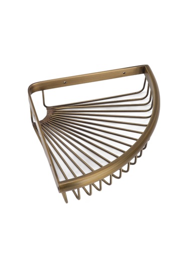 Hangfox Banyo Köşe Rafı, Bronz Antik拉丝, Tek Katlı Depolama Sepeti, Duvar Montajlı, Dayanıklı Malzeme, Shampoo Ve Sabun İçin Diğer