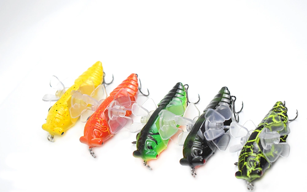 Neevoyu 7.5cm Sarı Abs Ensecto Yem, Döner Çift Kanatlı, Gerçekçi Balık Tutma Deneyimi