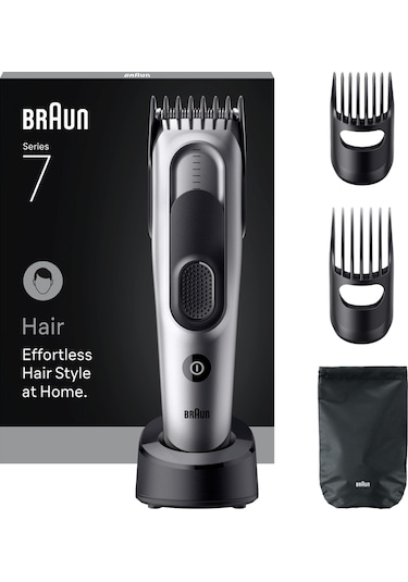 Braun Saç Kesme Makinesi Series 7, +5 Aksesuar, Ömür Boyu Keskin Bıçak, 17 Uzunluk, Hc7590
