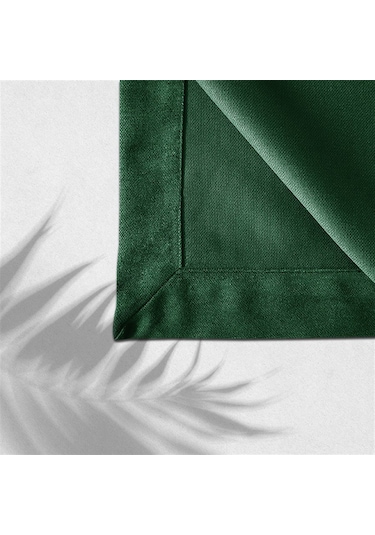Kadife Dokulu Masa Örtüsü Yeşil Rengi-645