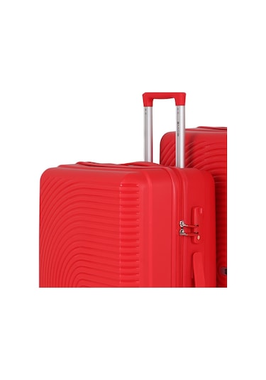 Mçs Bavul Büyük Ve Kabin 2li Set Kırılmaz Silikon Valiz V374 Kırmızı Kırmızı