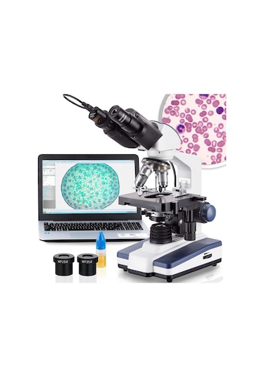 Triline 2500x Binoküler 5mp Usb Kamera Bilgisayar Destekli Bileşik Biyolojik Dijital Mikroskop