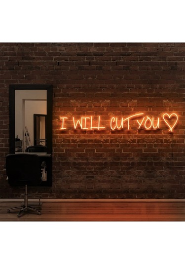 Twins Led I Will Cut You Yazılı Neon Tabela Amber Model:model:31423366 Amber