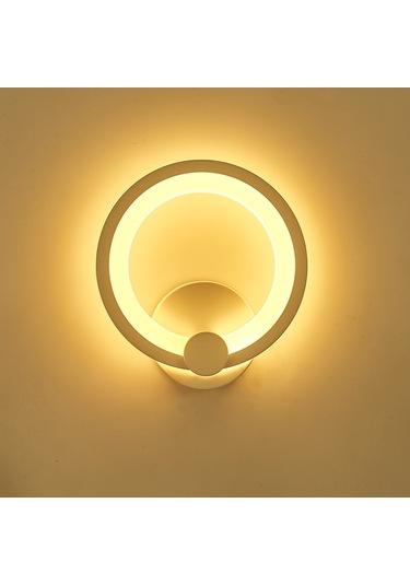 Ranyeek 3063 Model 12w Led Duvar Lambası - 3000k Sıcak Beyaz Işık, Akrilik-demir, 85-265v Geniş Voltajlı, Yatak Odası, Oturma Odası Için Beyaz