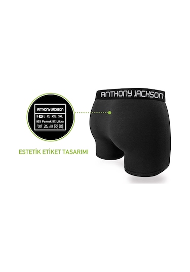 Anthony Jackson Likralı 6'Lı Kutu Premium Erkek Boxer Quinn