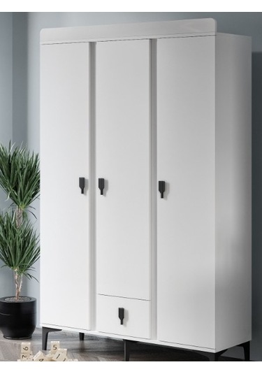 Patiko Rose 3 Kapaklı Dolap Beyaz