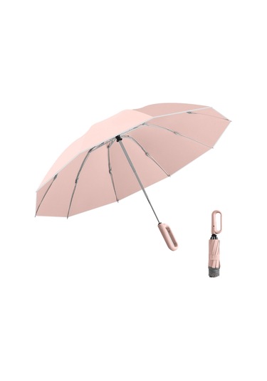 Jeemson Otomatik Açılıp Kapanır 10 Gövde Dayanıklı Çift Kullanimlı Şemsiye - 280t Dokuma, Rüzgar Direnci, Yansıtıcı Şerit, Mavi