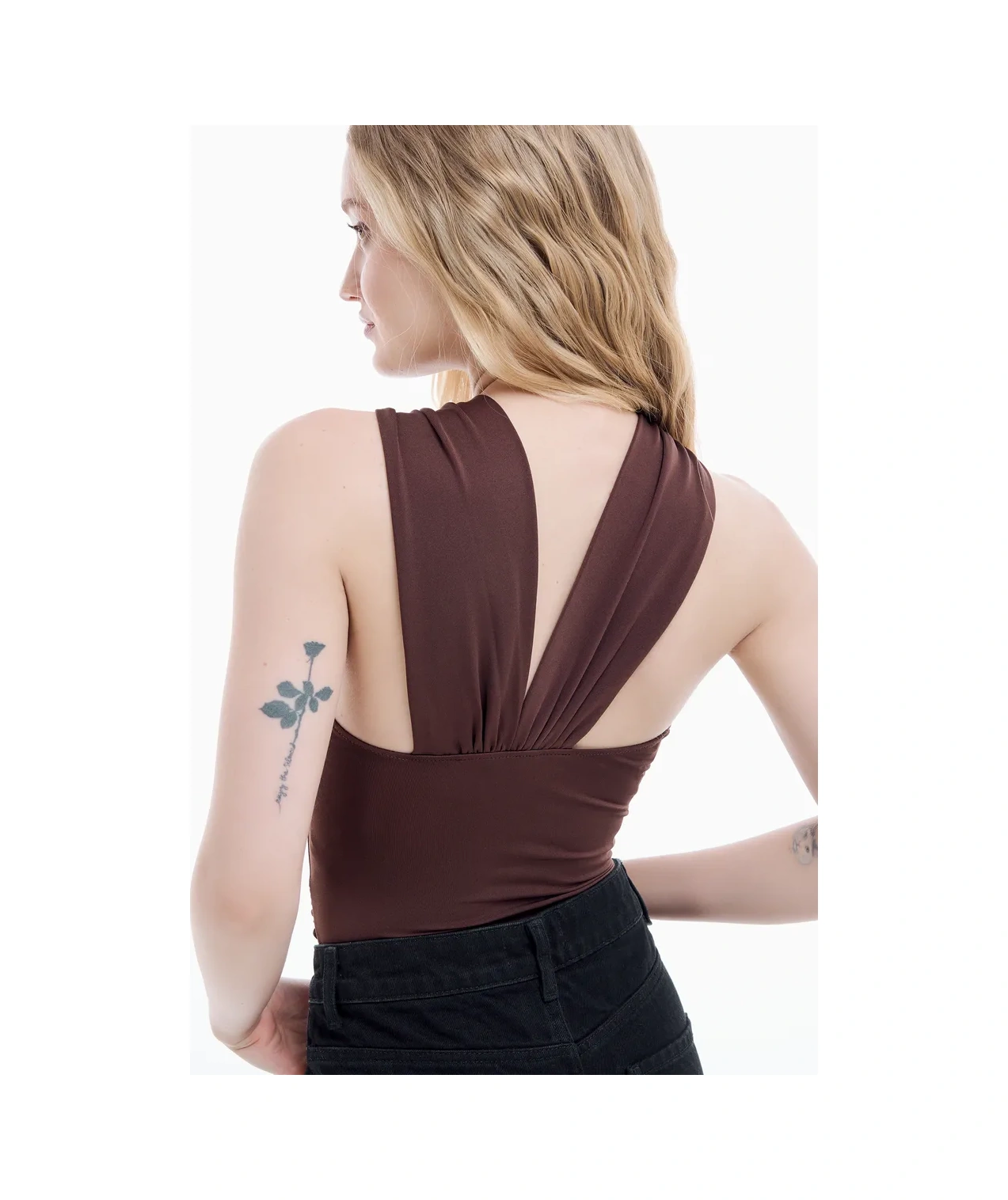 Tvoe Aksesuarlı Askılı Gece Body Bluz 423578838 Kahverengi