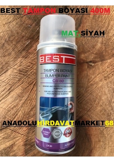 Best Tampon Boyası Sprey Plastik Tampon Boyası Mat Siyah 400 ML