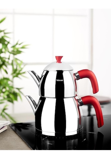 Hisar Burcu Kırmızı Çaydanlık Takımı Soft Touch