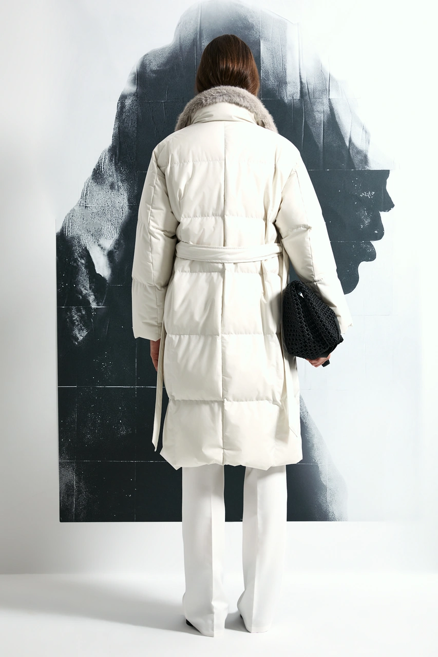 Lufian Hermes Kaz Tüyü Kadın Mont Taş Taş 122120048100190 Taş