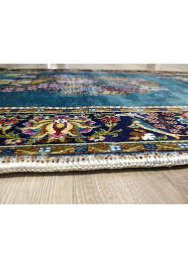 Bambu Halı Seccade Sec15 Turkuaz Namazlık 70x110 Cm