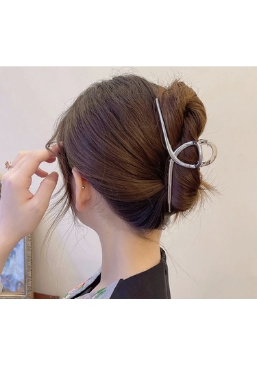 Gümüş Renk 11 Cm Büyük Boy Metal Mandal Saç Tokası Güçlü Ve Şık Gümüş