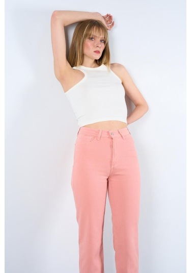 Sensuelle Strong Düz Pantolon - Pudra Pudra