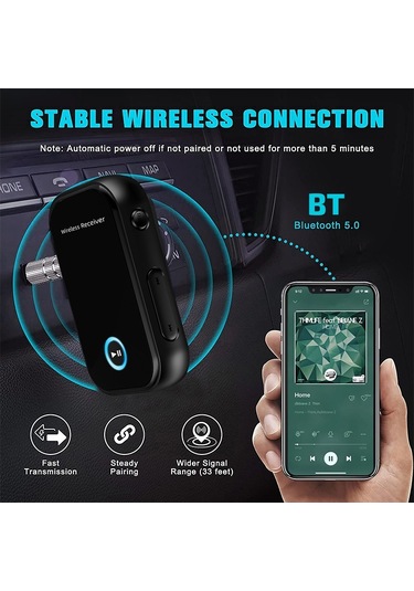 Cbtx Bt15 Aux Araç Bluetooth 5.0 Ses Alıcısı Gürültü Azaltma Bluetooth Çağrı Adaptörü