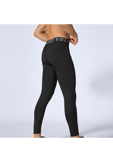 Tongxida Batı Serin Erkek Hızlı Elastik Koşu Sıkıştırma Pantolon Spor Tayt Mavi Mavi