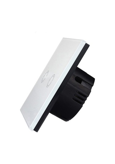 Pazly 86mm 2 Gang Cam Panel Dokunmatik Ev Anahtarı, Rf433 Uzaktan Kumanda, 110v-240v Siyah