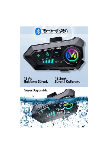 AbbRuch Y10 Bluetooth Intercım Motosiklet Kulaklığı
