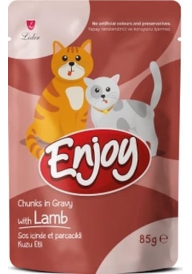 Enjoy Pouch Kuzu Etli Yaş Kedi Maması 85 Gr