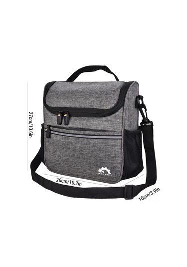 Mufunye Isı Ve Soğuk Tutan 3.5l Nylon Bisiklet Kafa Çantası - Su Geçirmez, Kol Çantası İle Çift Kullanimlı Gri