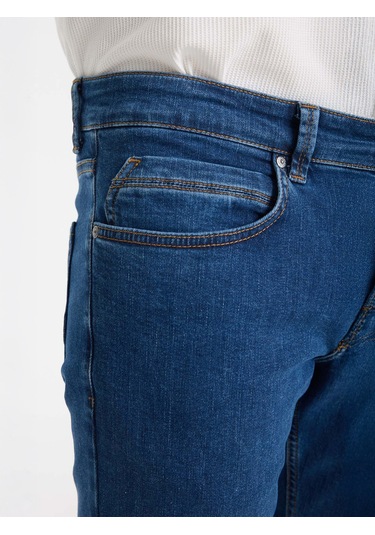 Jud Alex 100 Normal Bel Mavi Tapared Slım Jeans Erkek Mavi