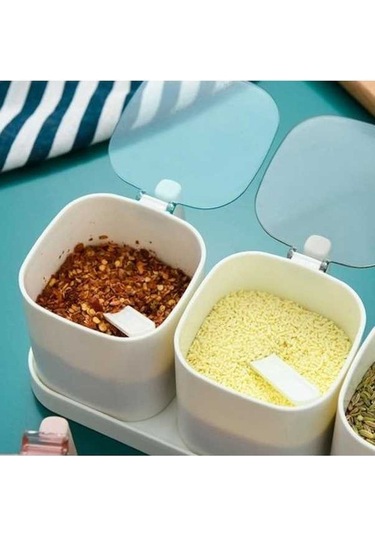 Createtech Temiz Ve Şık Pembe Talos Çeşni Kavanozları Tuz Baharat Kapları Baharat Saklama Kutuları Kaşıklı Set C Pembe